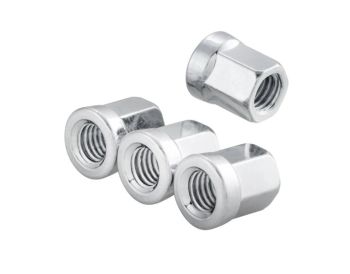 Kit 4 dadi M8x1,25 mm, aperti, chiave da 11mm, argento per cerchio tubeless SIP Lambretta