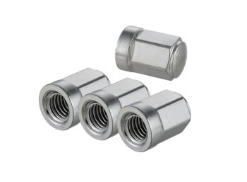 Kit 4 dadi M8x1,25 mm, chiusi, chiave da 12mm, argento per cerchio tubeless SIP Lambretta
