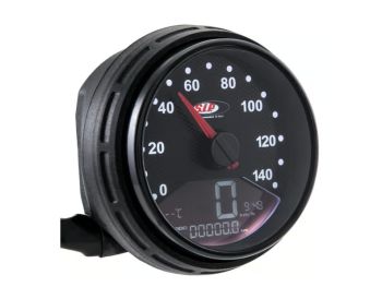 Contachilometri e contagiri Ø=70mm SIP 2.0, fondo nero 14.000rpm per Vespa PK 50-125/ S/ Automatica