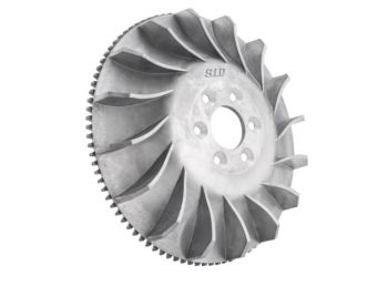 Ventola volano SIP PERFORMANCE Classic High Flow in alluminio pressofuso per accensione SIP PERFORMANCE by VAPE per Vespa PX125-200/ P200E/ Lusso/ Cosa/ 125 GTR/ TS/ 150 Sprint Veloce/ 200 Rally con Elestart