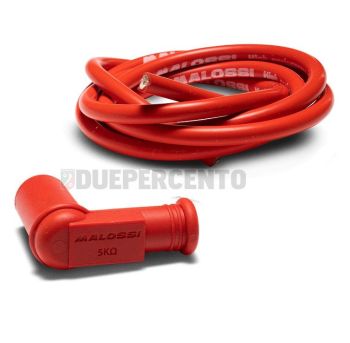 Cavo candela MALOSSI rosso con pipetta candela M14, Ø 7 mm, L=60 cm