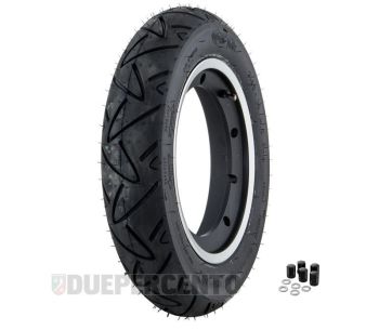 Ruota completa Anteriore CONTY TWIST, 3.00-10 con cerchio tubeless SIP 2.10-10" nero con bordo lucido per Vespa Smallframe