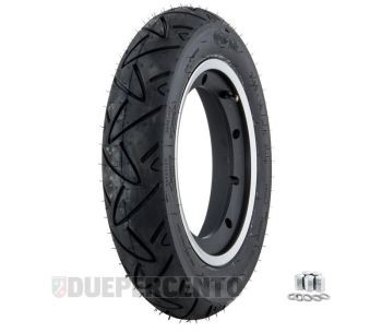 Ruota completa Anteriore CONTY TWIST, 3.50-10" con cerchio tubeless SIP 2.10-10" nero con bordo lucido per Vespa Largeframe