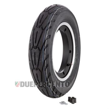 Ruota completa Unidirezionale SIP Performer 2.0, 3.50-10" con cerchio tubeless SIP 2.10-10" nero con bordo lucido per Vespa Largeframe