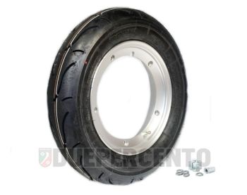 Ruota completa Unidirezionale BGM Sport 3.50-10, TL - 59S, con cerchio tubeless 2.0 SIP PERFORMANCE 2.10-10 grigio opaco per Vespa Largeframe