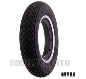 Ruota completa Unidirezionale MICHELIN S83, 3.50-10" con cerchio TUBELESS SIP 2.10-10" nero con bordo lucido