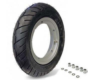 Ruota completa Unidirezionale MICHELIN S1, 3.00-10, con cerchio tubeless 2.0 SIP PERFORMANCE 2.10-10 grigio per Vespa Smallframe