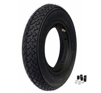 Ruota completa Unidirezionale MICHELIN S83, 3.50-10, con cerchio tubeless SIP 2.10-10, nero opaco per Vespa Largeframe