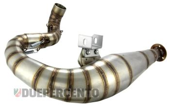 Marmitta espansione in acciaio inossidabile SENZA SILENZIATORE racing SERIE PRO DSE lato sinistro per Vespa PX200/RALLY200/PE200