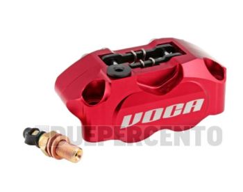 Pinza freno radiale VOCA RACING, 4 pistoncini, rossa, interasse fori 82mm