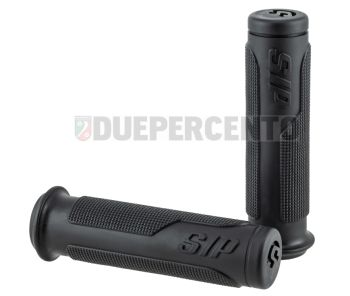 Coppia manopole SIP PORDOI nero, Ø 24/24 mm, l=125 mm per Vespa 50/ ET3/ PV/ PK/125 GT/ GTR/ Super/ TS/ 150 GL/ Sprint/ V/ 180SS/ 200 Rally/ PX125-200/ PE/ Lusso/ T5/ MY