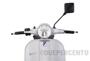 Specchietto retrovisore destro e sinistro PIAGGIO attacco a manubrio L=175mm, calotta 92 x 92mm per Vespa PX125-200E Lusso/'98/MY/'11