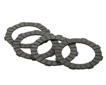 Dischi frizione SIP PERFORMANCE Race - Hightec per frizioni 8 molle, 4 dischi Black Carbon dente da 14mm, per Vespa PX125-200/ GTR/ TS P200E/ Cosa200/ Rally180-200/ T5