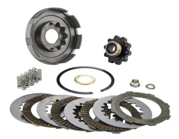 Frizione 10 molle SIP COSA 2 Ultrastrong CR80, dischi sinterizzati dente da 14mm per Vespa PX125-200/ P200E/ Rally180-200/ T5/ GTR/ TS/ Sprint/ GL/ VBB/ VNB