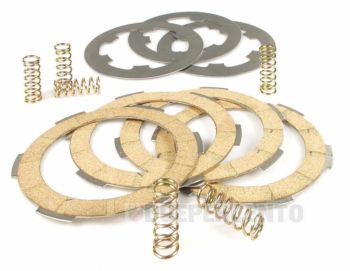 Dischi frizione SURFLEX per frizione 6 molle, 4 dischi sughero, 3 infradischi, 6 molle rinforzate per Vespa PK50/ S/ SS/ XL/ XL2/ FL/ HP/ N/ Rush/Ape