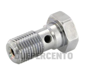 Vite cava SPIEGLER per tubo freni M10 x 1.00 alluminio, cromo anodizzato