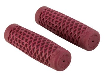 Coppia manopole CULT VANS rosso vinaccia, Ø 22/24 mm, l=125 mm per Vespa ET2/ET4/LX/LXV/S/Primavera/Sprint/GTS/GTS Super/GT/GT L 50-300ccm