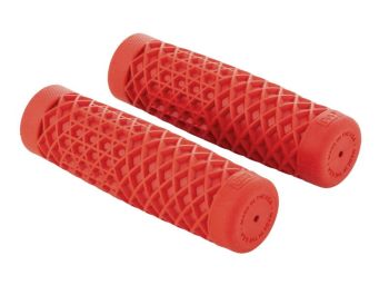 Coppia manopole CULT VANS rosso, Ø 22/24 mm, l=125 mm per Vespa ET2/ET4/LX/LXV/S/Primavera/Sprint/GTS/GTS Super/GT/GT L 50-300ccm