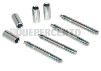 Kit prigionieri M8X72mm con dadi cilindrici FRT per cilindri QUATTRINI M200/ M200S per Vespa 50/ 50 Special/ ET3/ Primavera/ PK50-125
