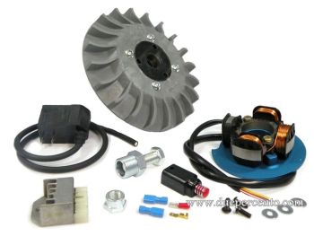 Accensione elettronica PARMAKIT, 1.5 Kg, volano integrale, ventola grigia, per Vespa PX125-200/ P200E/ Lusso/ Cosa/ 125 GTR/ TS/ 150 Sprint Veloce/ 200 Rally