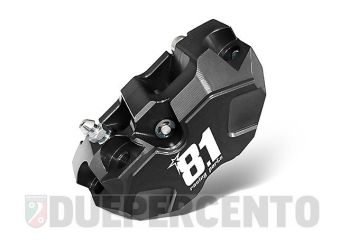 Pinza freno radiale OTTOPUNTOUNO Hurricane, 4 pistoncini, nero anodizzato, interasse fori 84mm