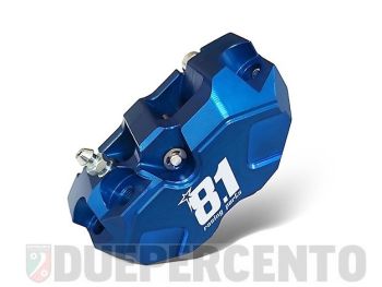 Pinza freno radiale OTTOPUNTOUNO Hurricane, 4 pistoncini, blu anodizzato, interasse fori 84mm