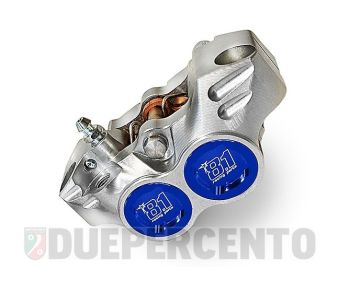Pinza freno radiale OTTOPUNTOUNO New Era, 4 pistoncini, silver/blu, interasse fori 82mm