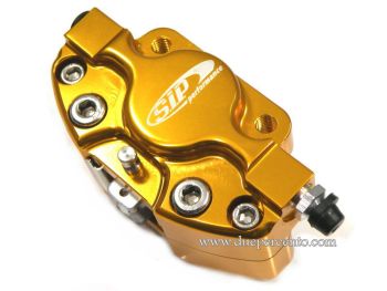 Pinza freno SIP 2 pistoncini Ø 31,5 mm, oro anodizzato Vespa PX '98/ MY/ '11 kit GRIMECA