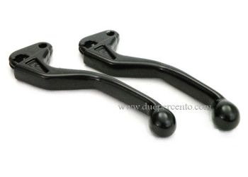 Coppia leve freno e frizione SPORT L=145mm - nere per Vespa PX125-200/ P200E/ '98/ MY/ '11/ T5/ 200 Rally/ Sprint / GTR/ TS/ GT/ GL/ Sprint/ VNB/ VBB/ 160GS/ 180SS