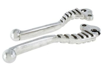 Coppia leve sportive FA ITALIA freno e frizione - colore alluminio L=130mm per Vespa Smallframe/ Largeframe