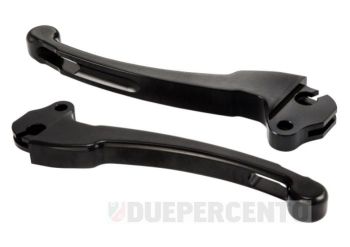 Coppia leve sportive SIP freno tamburo e frizione - nero anodizzato per Vespa Smallframe / Largeframe