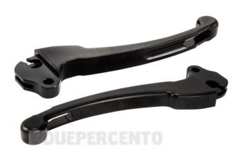 Coppia leve sportive SIP freno tamburo e frizione - nero opaco anodizzato per Vespa Smallframe / Largeframe