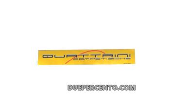 Adesivo QUATTRINI competizione 165 X 25mm scritta nera su fondo giallo