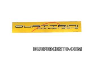 Adesivo QUATTRINI competizione 270 X 40mm scritta nera su fondo giallo