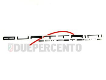 Adesivo QUATTRINI competizione 270 X 40mm scritta nera su fondo trasparente