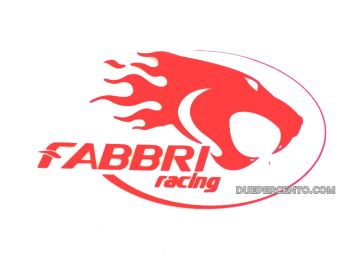 Adesivo prespaziato FABBRI RACING rosso, 125 X 75mm