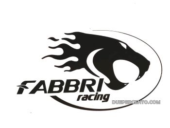 Adesivo prespaziato FABBRI RACING nero, 125 X 75mm