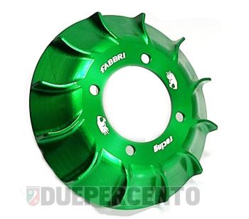 Ventola volano FABBRI RACING verde anodizzato, per accensione PARMAKIT per Vespa 50/ 50 Special/ ET3/ Primavera/ PK50-125/ S/ XL/ XL2/ ETS