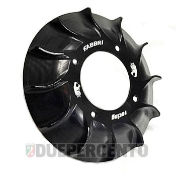 Ventola in alluminio FABBRI RACING nero anodizzato, per accensione VESPATRONIC per Vespa 50/ 50 Special/ ET3/ Primavera/ PK50-125/ S/ XL/ XL2/ ETS