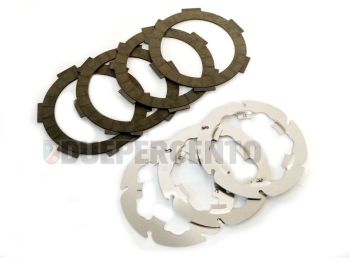 Dischi frizione FABBRI RACING FB45 per frizioni 8 molle, 4 dischi sinterizzati carbonio, 3 infradischi per Vespa 50/ 50 Special/ ET3/ Primavera/ PK50-125/ HP/ Ape