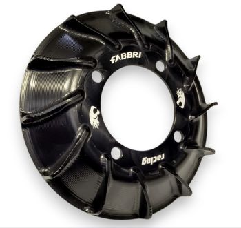 Ventola volano FABBRI RACING nero anodizzato, per accensione PARMAKIT per Vespa 50/ 50 Special/ ET3/ Primavera/ PK50-125/ S/ XL/ XL2/ ETS