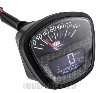 Contachilometri e contagiri SIP 2.0 quadrante carbon look, per Lambretta DL/GP/LI /SX/TV - 14.000 rpm