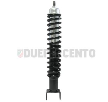 Ammortizzatore posteriore BCR Components, corpo nero, molla nera, per Vespa 50/ 50 special/ ET3/ PX125-200/ P200E/ Rally 180-200/ T5/ GTR/ TS/ Sprint