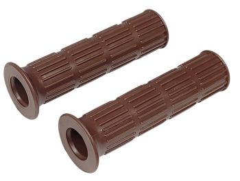 Coppia manopole marroni ARIETE Ø 24/24 mm, l=130 mm per Vespa GTR/ TS/ Sprint Veloce