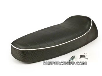 Sella NISA CORSA BIPOSTO con bordino bianco per Vespa GTR/ TS/ Sprint/ VBA/ PX125-150/ PE200/ MY