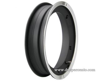 Cerchio in lega tubeless 2.0 SIP PERFORMANCE 2.10-10 nero bordo lucido per Vespa 50/ 50 special/ ET3/ PX125-200/ P200E/ Rally 180-200/ T5/ GTR/ TS/ Sprint