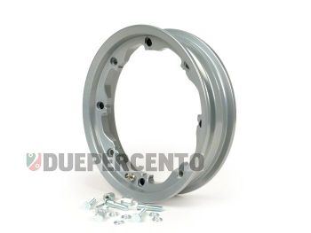 Cerchio in lega tubeless FA ITALIA 2.10-10 "Octopus" grigio metallizzato per Lambretta 125 LI/Special/GP/DL/150 LI/Special/SX/GP/175 TV/200 TV/SX/GP/DL