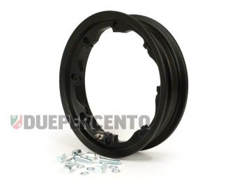 Cerchio in lega tubeless FA ITALIA 2.10-10 "Octopus" nero opaco per Lambretta 125 LI/Special/GP/DL/150 LI/Special/SX/GP/175 TV/200 TV/SX/GP/DL