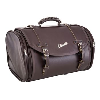 Borsa/valigia 35 L, SIP "Classic" marrone imitazione vera pelle, grande, per portapacchi Vespa/Lambretta