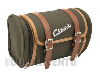Borsa SIP "Classic" 25x17x15 cm, canvas, verde oliva, per portapacchi Vespa/Lambretta